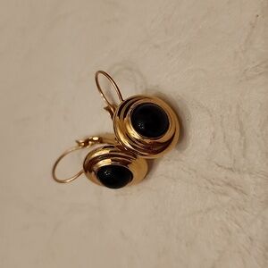 Earrings gold and black vintage Liz Claiborne